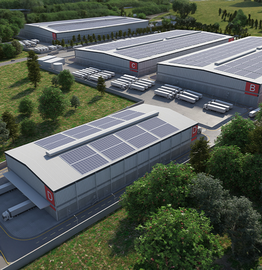 Welspun One Warehouse Blocks Aerial View